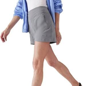 Athleta Trekkie North Gray High Rise Shorts Sz 24 Coastline Blue Ripstop Gorp